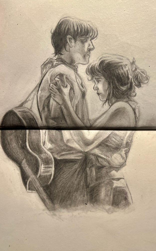 "all i've ever known" (december 2024) 》graphite sketchbook spread | $55