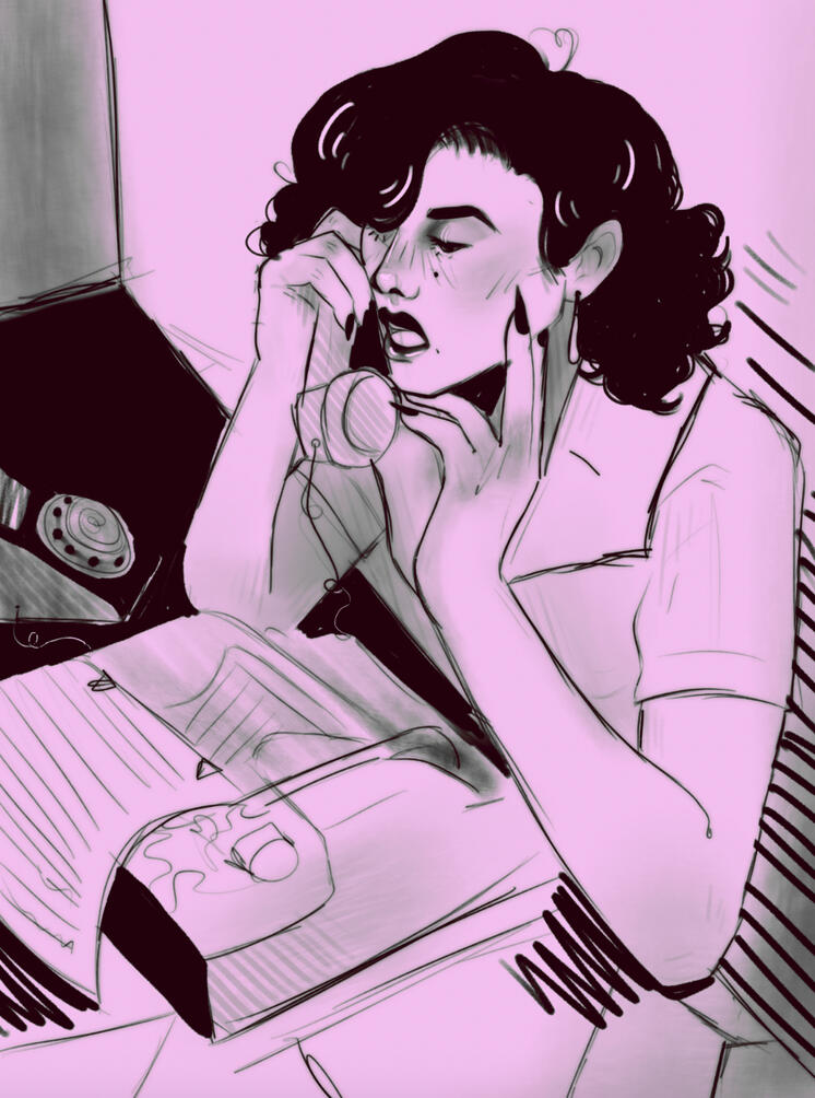 "pobre secretaria" (december 2023) 》digital media | $20